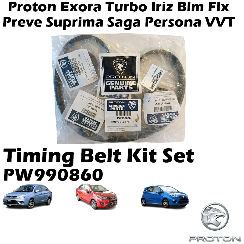 ORIGINAL PROTON Exora Turbo Iriz Blm Flx Preve Suprima Saga VVT Persona VVT 2016 Timing Belt Kit Set