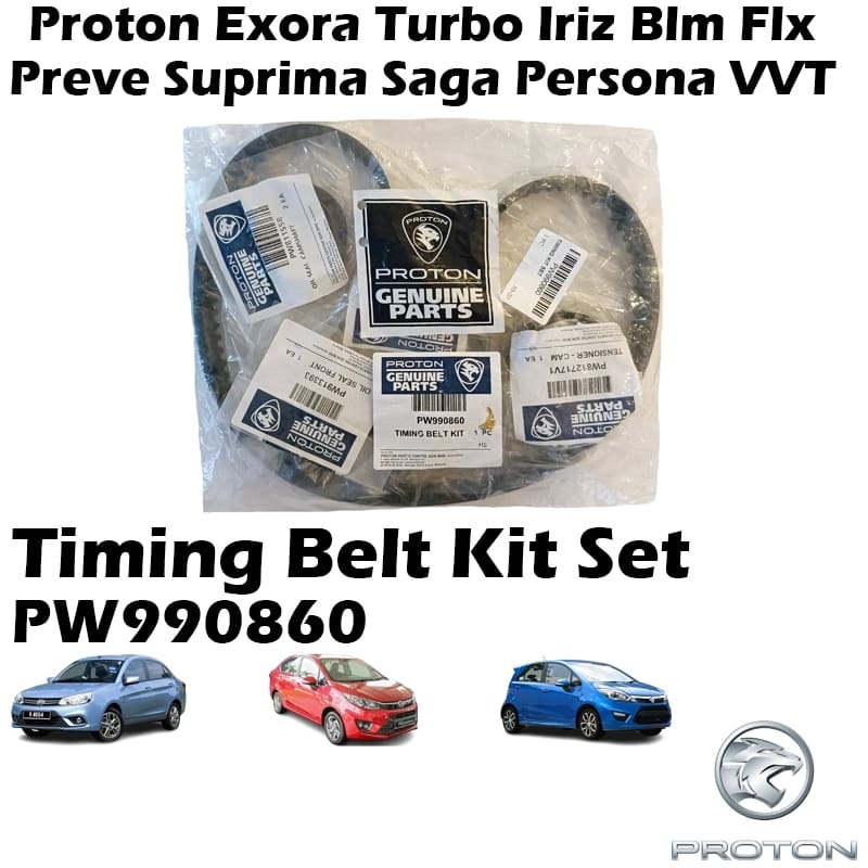 ORIGINAL PROTON Exora Turbo Iriz Blm Flx Preve Suprima Saga VVT Persona VVT 2016 Timing Belt Kit Set