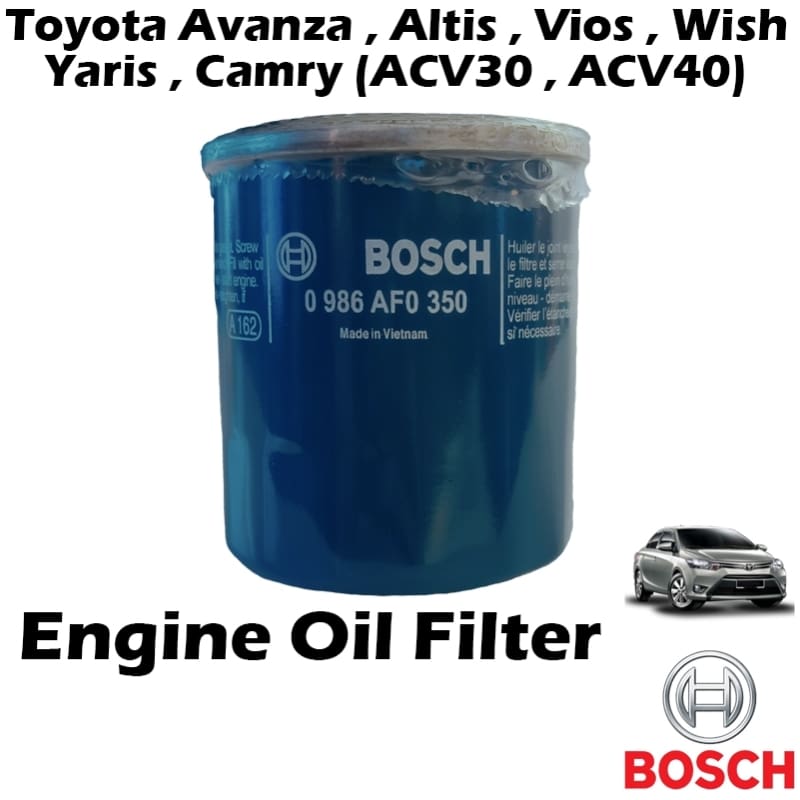 Bosch Oil Filter 0986AF0350 for Toyota Avanza , Altis , Vios , Wish , Yaris , Camry (ACV30 , ACV40)