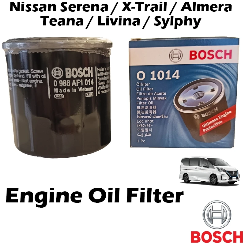 Bosch Oil Filter 0986AF1014 for Nissan Latio , Almera , Teana , Sentra , Livina , Sylphy , Serena , Xtrail / X-trail