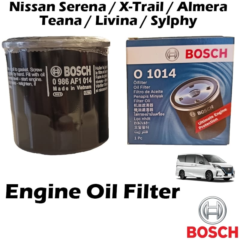 Bosch Oil Filter 0986AF1014 for Nissan Latio , Almera , Teana , Sentra , Livina , Sylphy , Serena , Xtrail / X-trail