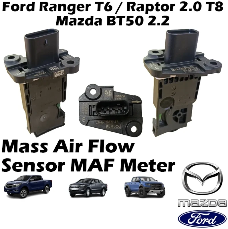 Original Ford Ranger T6 / Raptor 2.0 T8 / Mazda BT50 2.2 Mass Air Flow Sensor MAF Meter 4 Pin JX6A-12B579