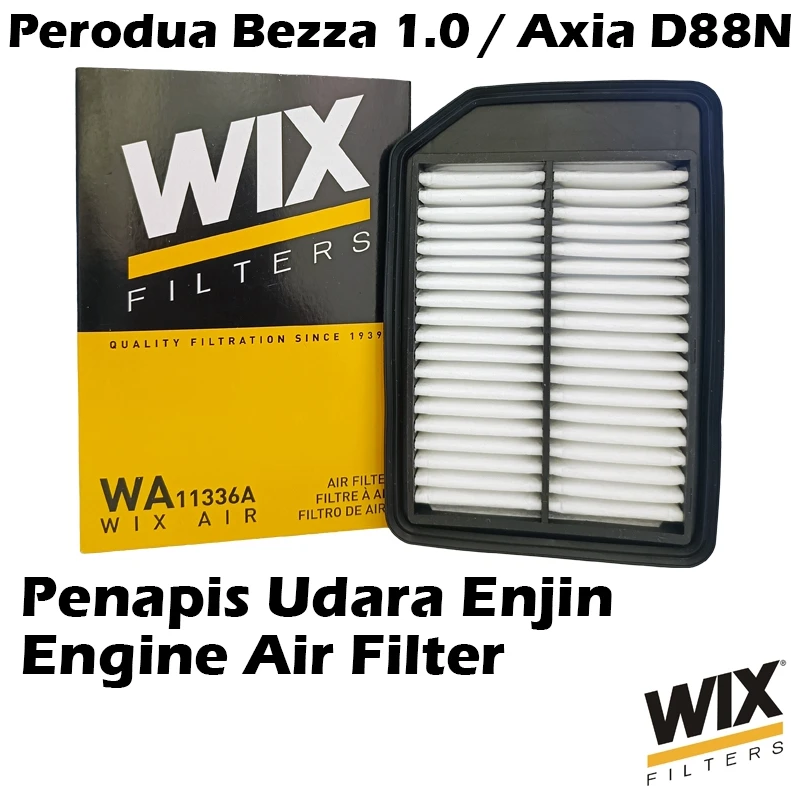 WIX BY MANN And HUMMEL Engine Air Filter WA11336A For Perodua Bezza 1.0 / Axia D88N