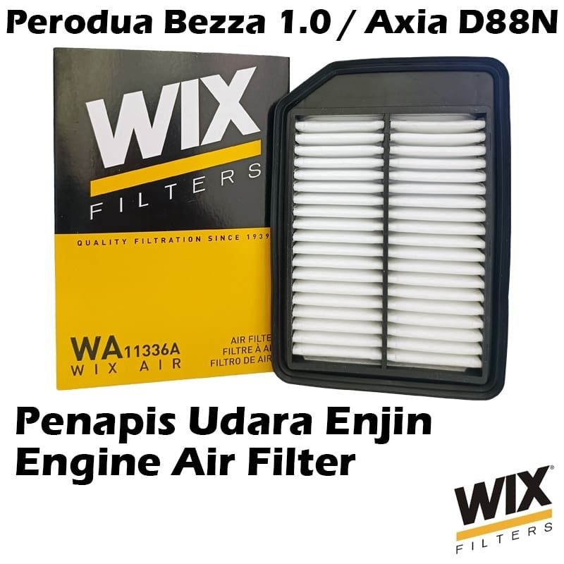WIX BY MANN And HUMMEL Engine Air Filter WA11336A For Perodua Bezza 1.0 / Axia D88N