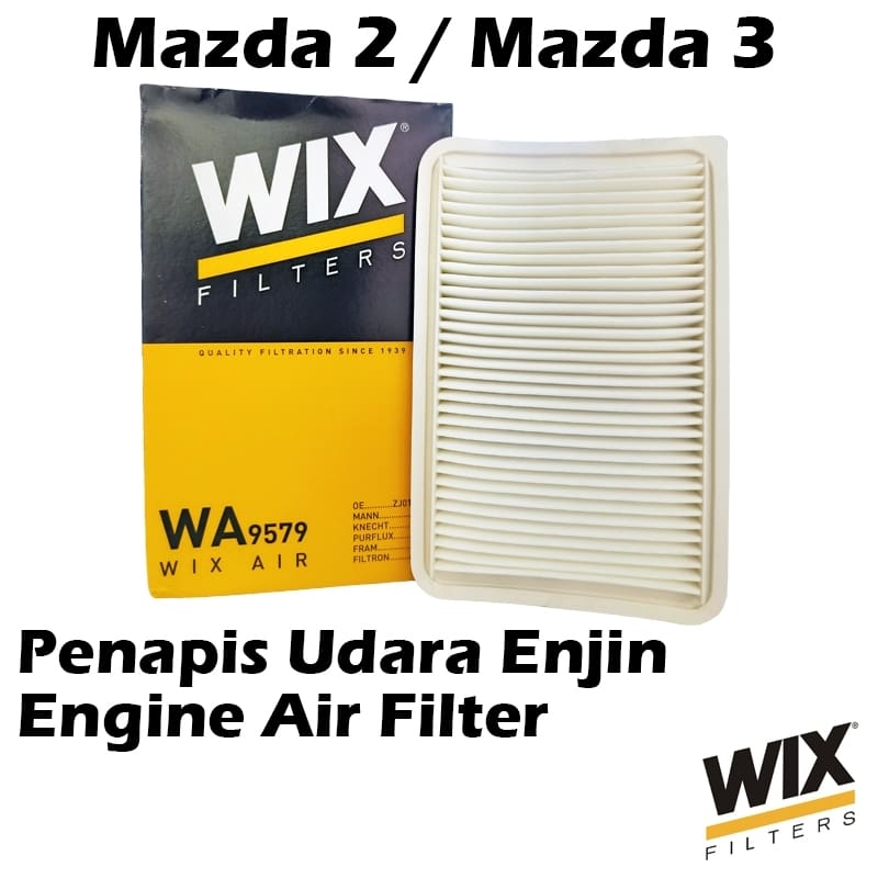WIX BY MANN And HUMMEL Engine Air Filter WA9579 For Mazda 2 ( 2007 - 2014 ) / Mazda 3 ( 2003 - 2013 )