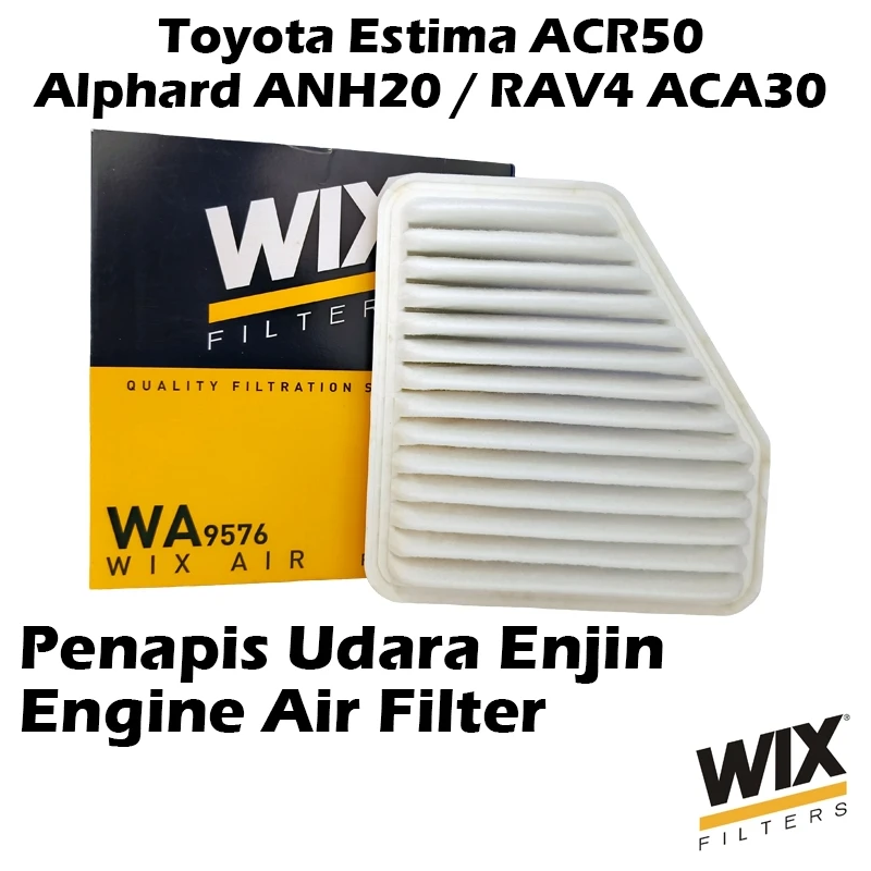 WIX BY MANN And HUMMEL Engine Air Filter WA9576 Toyota Estima ACR50 , Alphard ANH20 , RAV4 ACA30