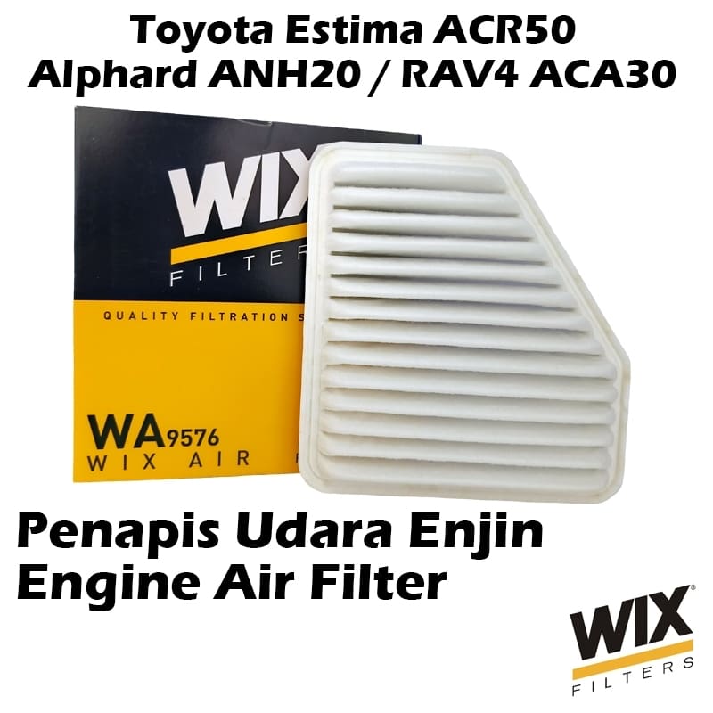 WIX BY MANN And HUMMEL Engine Air Filter WA9576 Toyota Estima ACR50 , Alphard ANH20 , RAV4 ACA30