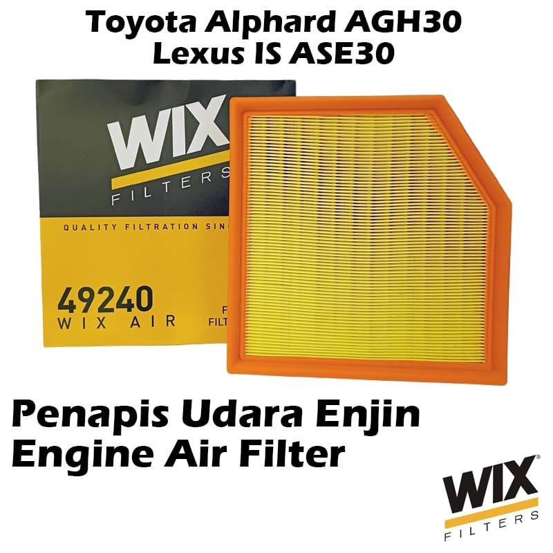 WIX BY MANN And HUMMEL Engine Air Filter 49240 For Toyota Alphard AGH30 / Lexus IS ASE30