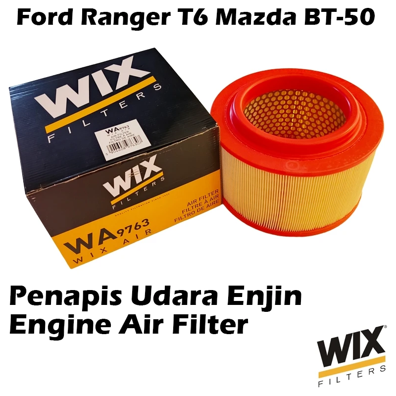 WIX BY MANN And HUMMEL Engine Air Filter WA9763 For Ford Ranger T6/T7 2.2/3.2 , Mazda BT50 2.2/3.2