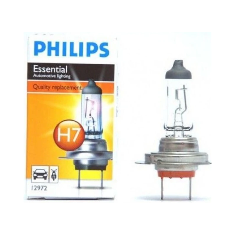 Original Philips Genuine H7 Bulb Longlife (12972ll) & +30% Bright Vision (12972pr)