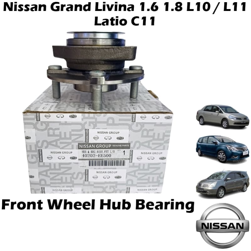 Original Nissan Grand Livina 1.6 1.8 L10 / L11 , Latio C11 Front Wheel Hub Bearing 40202-EE500