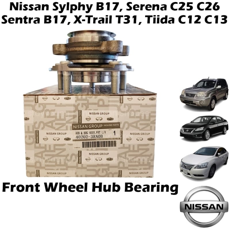 Original Nissan Sylphy B17, Sentra B17, Serena C25 C26, X-Trail T31, Tiida C12 C13 Front Wheel Hub Bearing 40202-3RA0B