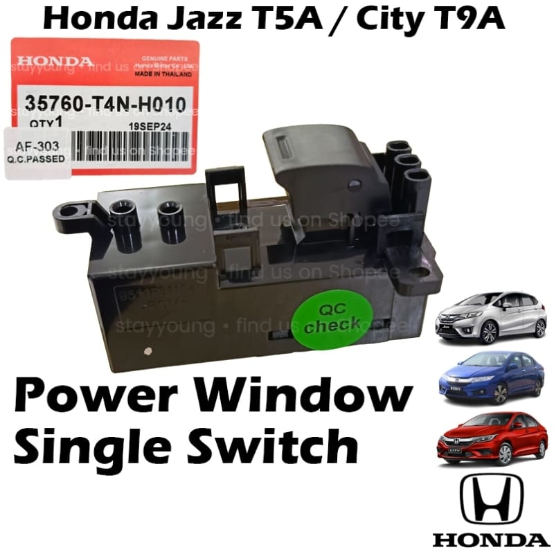 Honda Jazz T5A / City T9A 2013 / HRV Power Window Single Switch Sub Switch 35760-T4N-H010