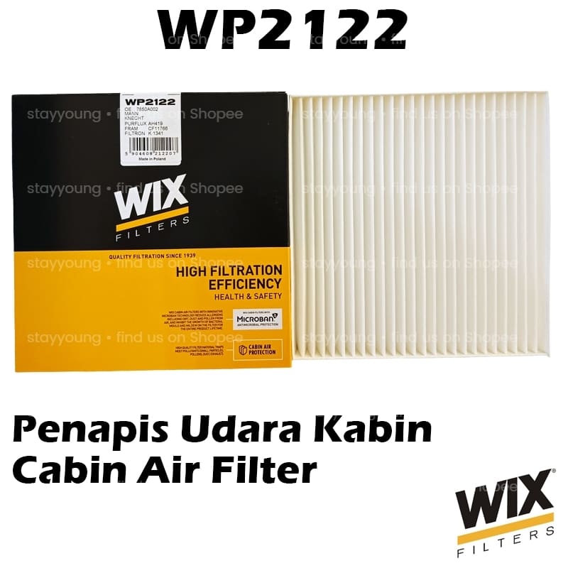 WIX BY MANN And HUMMEL Cabin Air Filter WP2122 For Mitsubishi Mirage, Attrage, Xpander