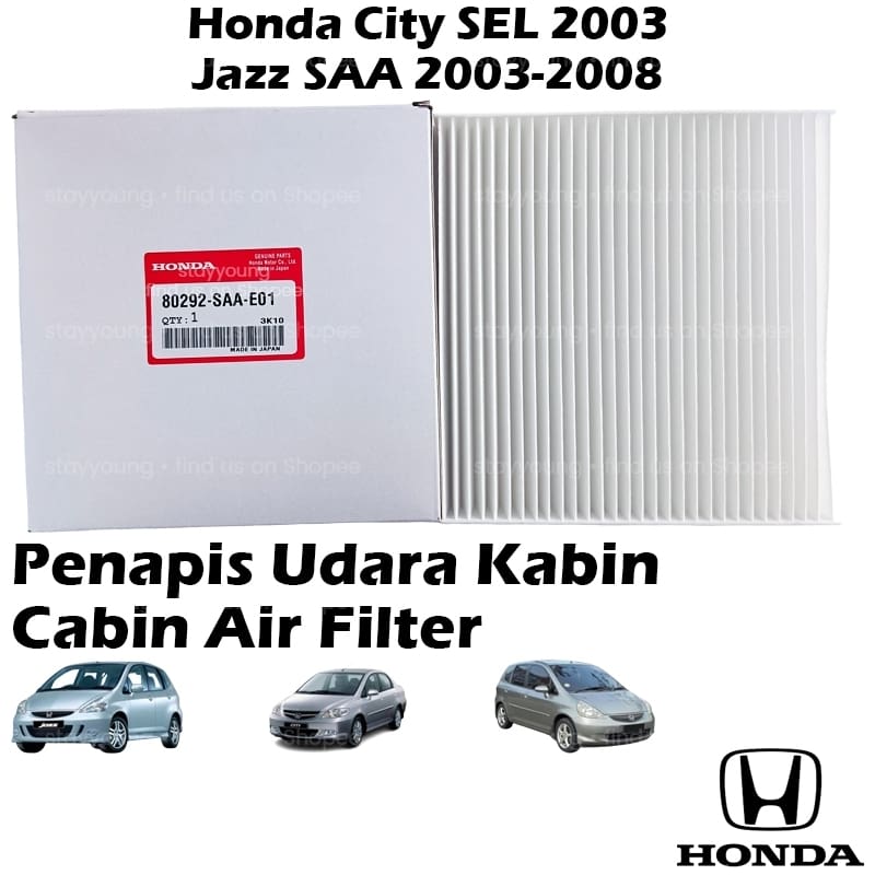 Honda City SEL 2003 / Jazz SAA 2003-2008 Cabin Air Cond Filter Penapis Kabin 80292-SAA-E01
