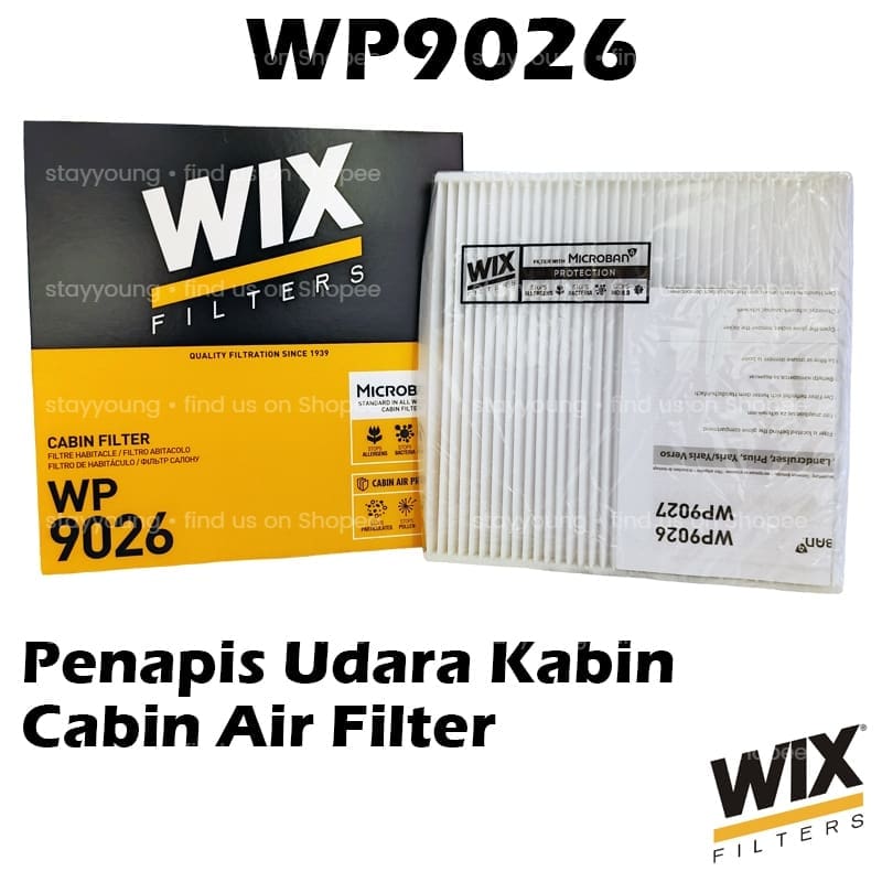 WIX BY MANN And HUMMEL Cabin Air Filter WP9206 For Toyota Camry ACV30, Estima ACR30, Alphard ANH10, Vios NCP42