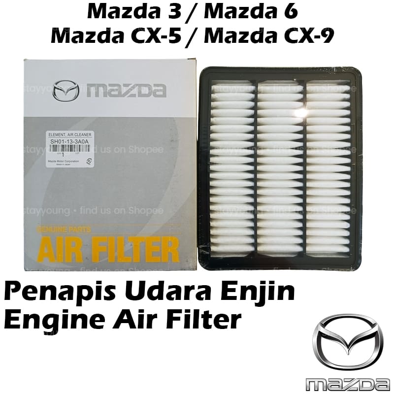 Mazda 3 2.2 (Diesel), Mazda 6 2.2 (Diesel) (2013-2018), Mazda CX-5 2.2, Mazda CX-9 2.5 Engine Air Filter SH01-13-3A0A