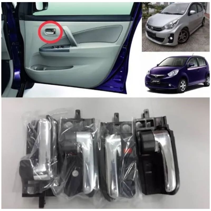 ORIGINAL PERODUA MYVI, LAGI BEST, ALZA, VIVA & TOYOTA PASSO, TOYOTA WISH ZNE10 ​DOOR INNER CHROME HANDLE WITH SET