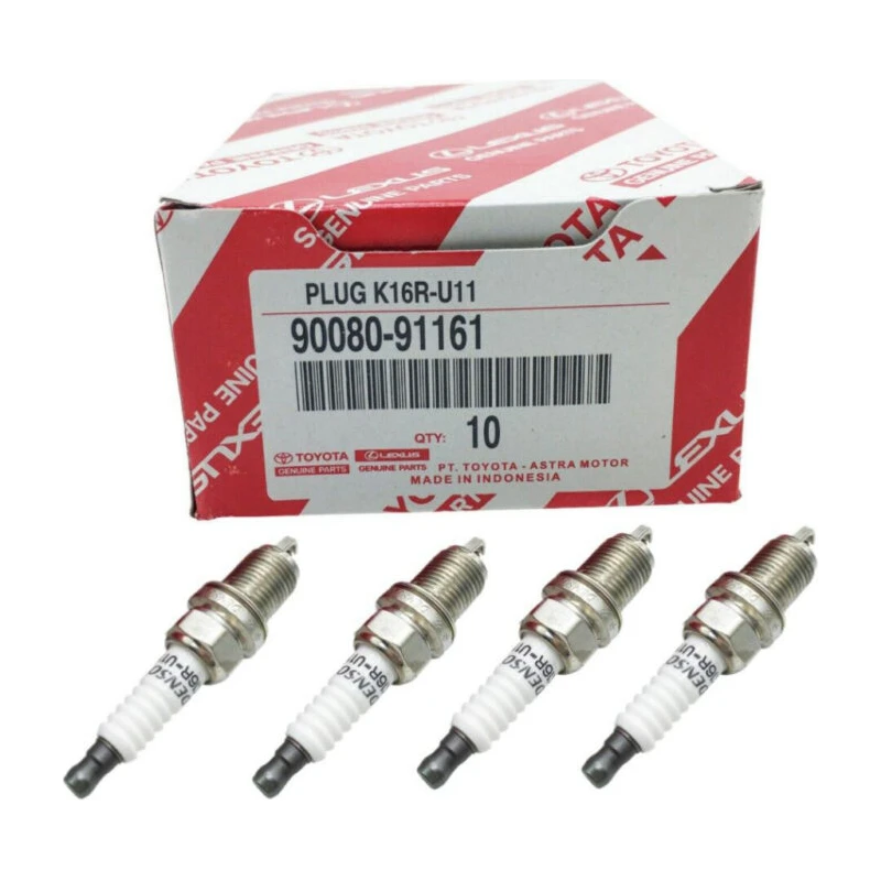 Original Toyota Vios Ncp42, Ncp93, Corolla Ae101, Altis Zze12 Spark Plug Set 4 Unit (K16RU11)