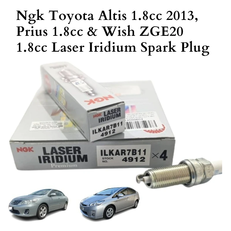 ILKAR7B11 4921 [4pcs] Ngk Toyota Geniune Altis Prius Wish ZGE20 1.8cc Laser Iridium Spark Plug