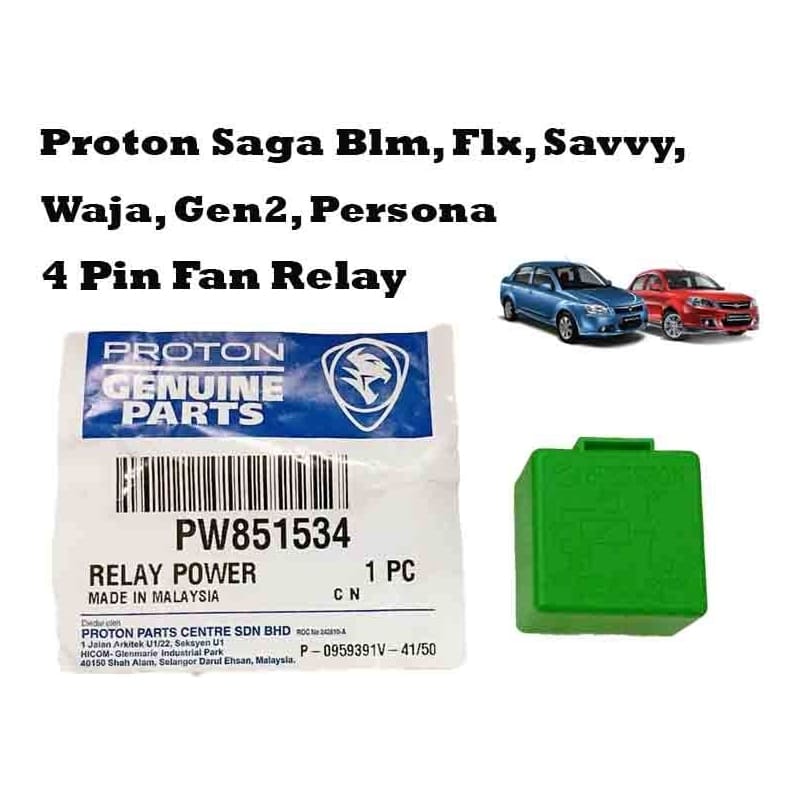 Proton Saga Blm, Flx, Savvy, Waja 4 Pin Fan Relay (PW851534)