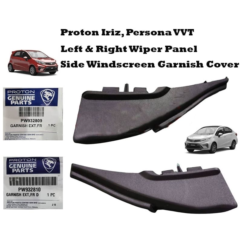 Original Proton Geniune Iriz, Persona VVT Left & Right Wiper Panel Side Windscreen Garnish Cover Side Wiper Cover Hook