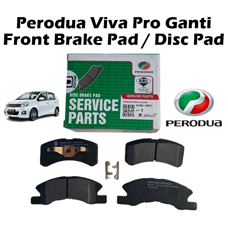 Original Perodua Geniune Pro Ganti Viva Front Brake Pad /Disc Pad (04465-18R01)