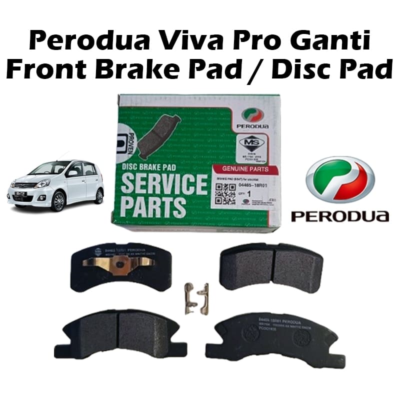 Original Perodua Geniune Pro Ganti Viva Front Brake Pad /Disc Pad (04465-18R01)