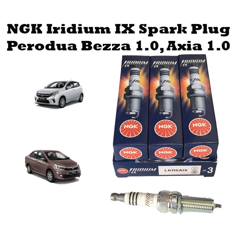 LKR6AIX 91603 NGK Genuine Perodua Bezza 1.0, Axia 1.0 Iridium IX Spark Plug [3pcs/set]