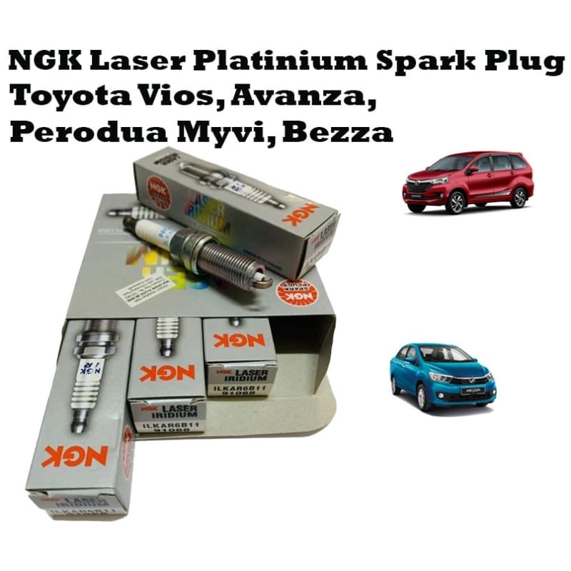 ILKAR6B11 91068 [4Pcs] Geniune NGK Laser Platinium Spark Plug Toyota Vios, Avanza, Perodua Myvi, Bezza