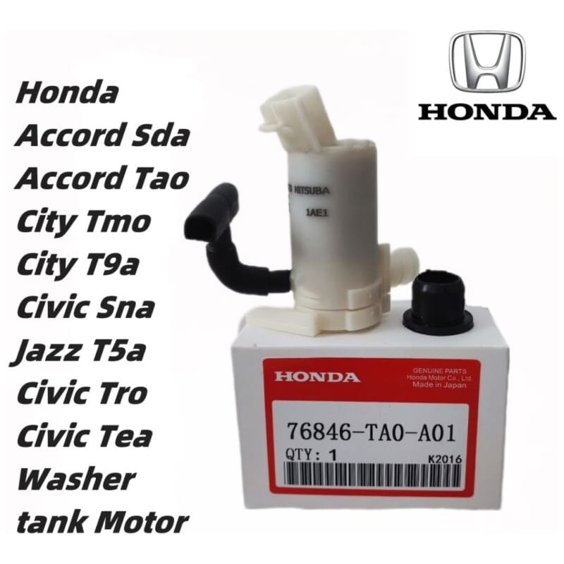 Honda Accord Sda Tao, City Tmo T9a, Civic Sna Tro Tea, Jazz T5a Washer tank Motor & Wiper Tank Motor