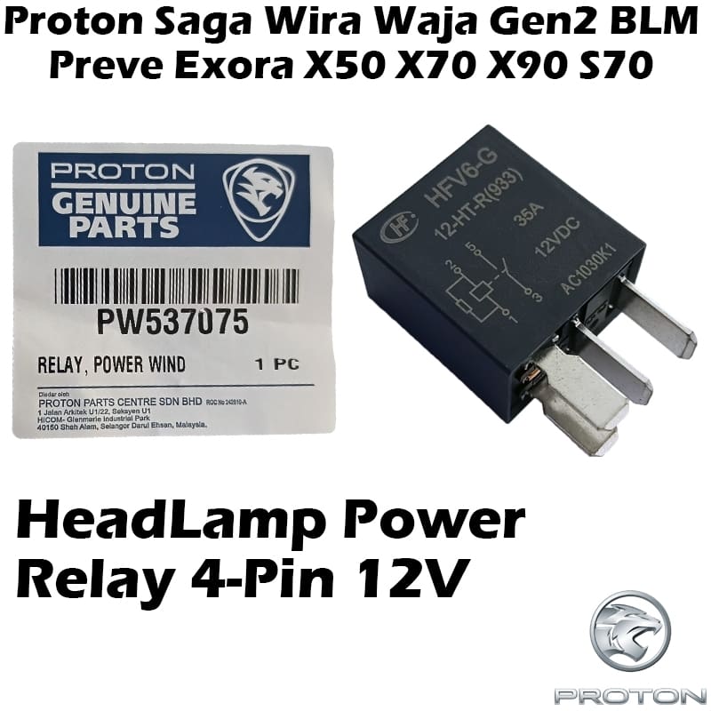 Proton Saga Wira Waja Gen2 Blm Preve Exora X50 X70 X90 S70 4PIN Head Lamp Relay/Fan Relay 12V