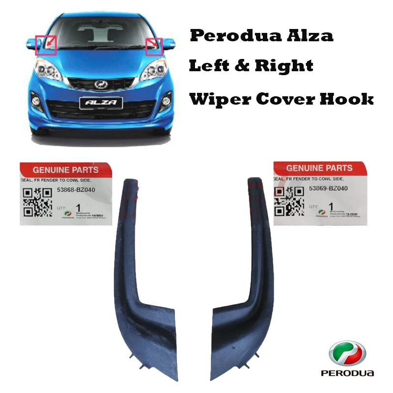 Original Perodua Alza Left & Right Wiper Panel Side Windscreen Garnish Cover Side Wiper Cover Hook
