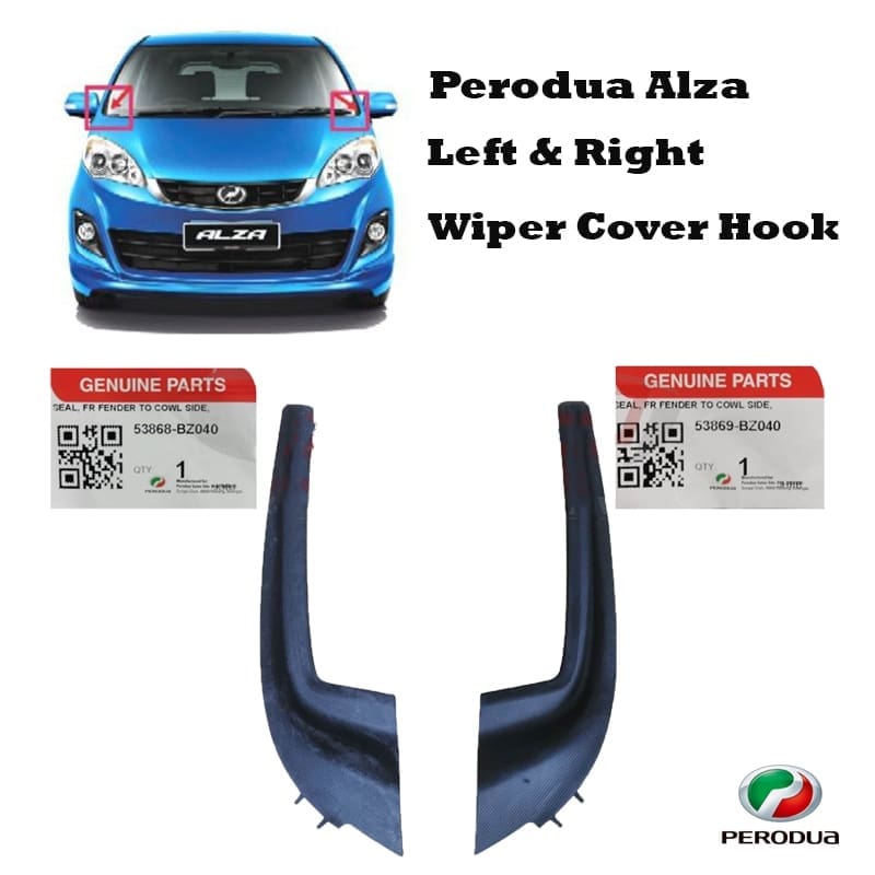 Original Perodua Alza Left & Right Wiper Panel Side Windscreen Garnish Cover Side Wiper Cover Hook