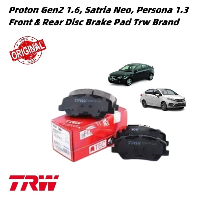 Proton Gen2 1.6, Satria Neo, Persona 1.3 Front & Rear Disc Brake Pad Trw Brand