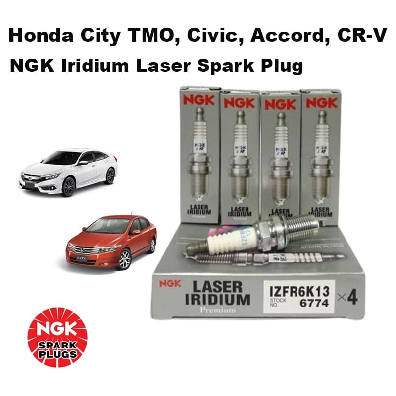 IZFR6K-13 6774[4PCS] NGK Geniune Honda City TMO, Civic, Accord, CR-V Iridium Laser Spark Plug