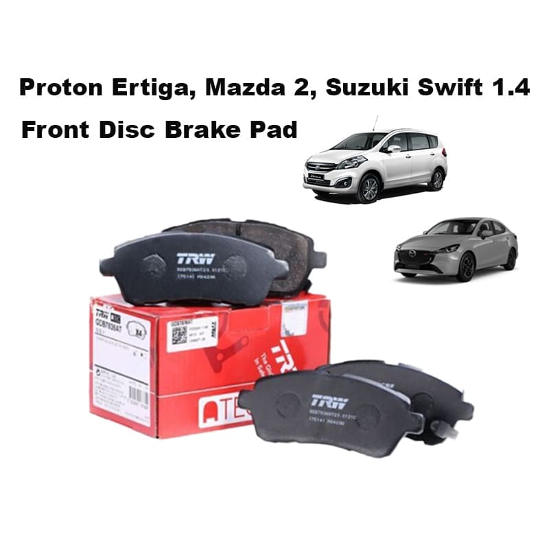 Proton Ertiga, Mazda 2, Suzuki Swift 1.4 Front Disc Brake Pad Trw Brand