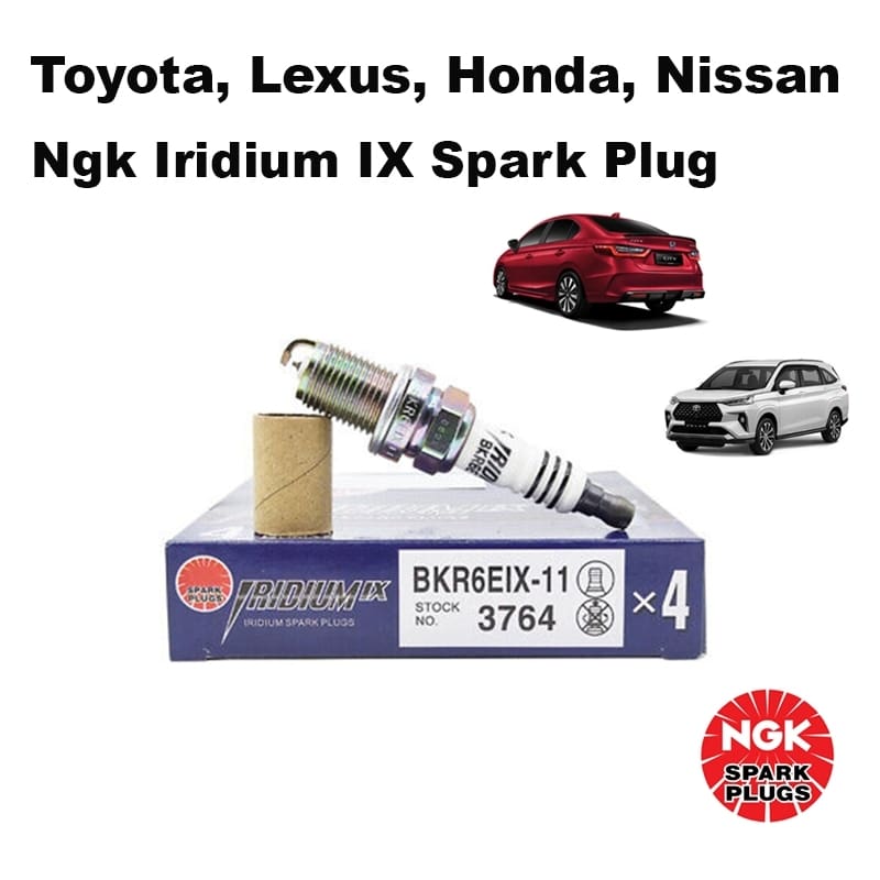 [BKR6EIX-11 3764] [4pcs] Ngk Geniune Proton Waja Mmc Satria Wira Perdana Toyota Lexus Honda Nissan Iridium-IX Spark Plug