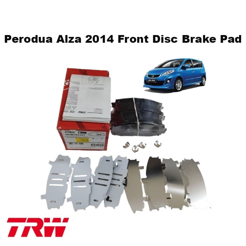 Perodua Alza 2014 Front Disc Brake Pad Trw Brand