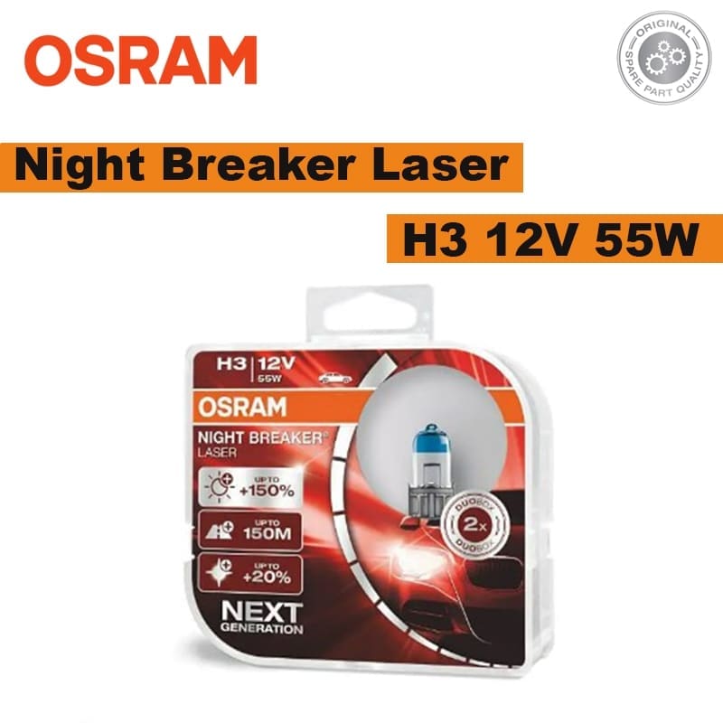 64151NL-HCB DUO Osram H3 12V 55W Night Breaker Laser Bulb (+150%)