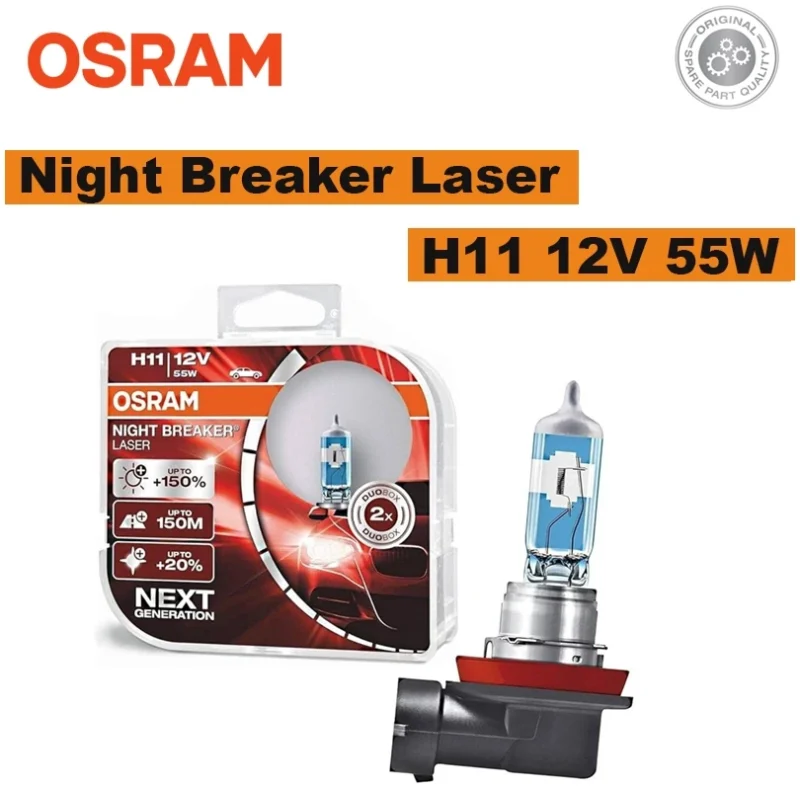 64211NL-HCB Osram H11 12V 55W Night Breaker Laser Bulb (+150%)