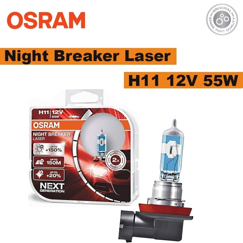 64211NL-HCB Osram H11 12V 55W Night Breaker Laser Bulb (+150%)