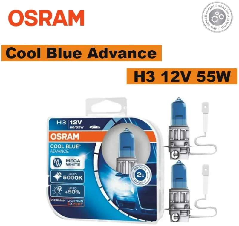 62151CBA-HCB DUO Osram H3 12V 55W PK22S Cool Blue Advance Bulb
