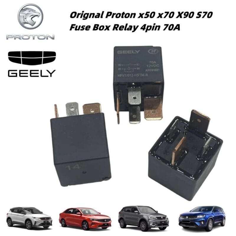 Original Geely Proton Geniune X50 X70 X90 S70 Fuse Box Relay Fan Relay  4pin 70A