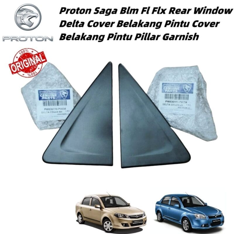 Original Proton Saga Blm Fl Flx Window Delta Cover Belakang Pintu Cover Pillar Garnish With Clip