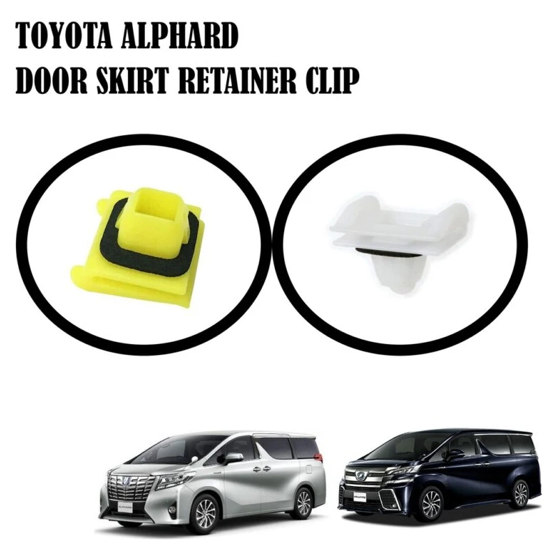 Original Toyota Geniune Alphard Vellfire Anh20 Ggh20 S/Z Spec Door Skirt Retainer Clip (White / Yellow)
