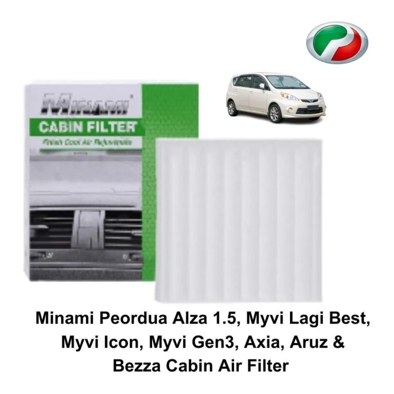 Minami Peordua Alza 1.5, Myvi Lagi Best, Myvi Icon, Myvi Gen3, Axia, Aruz & Bezza Cabin Air Filter (Super High Quality)