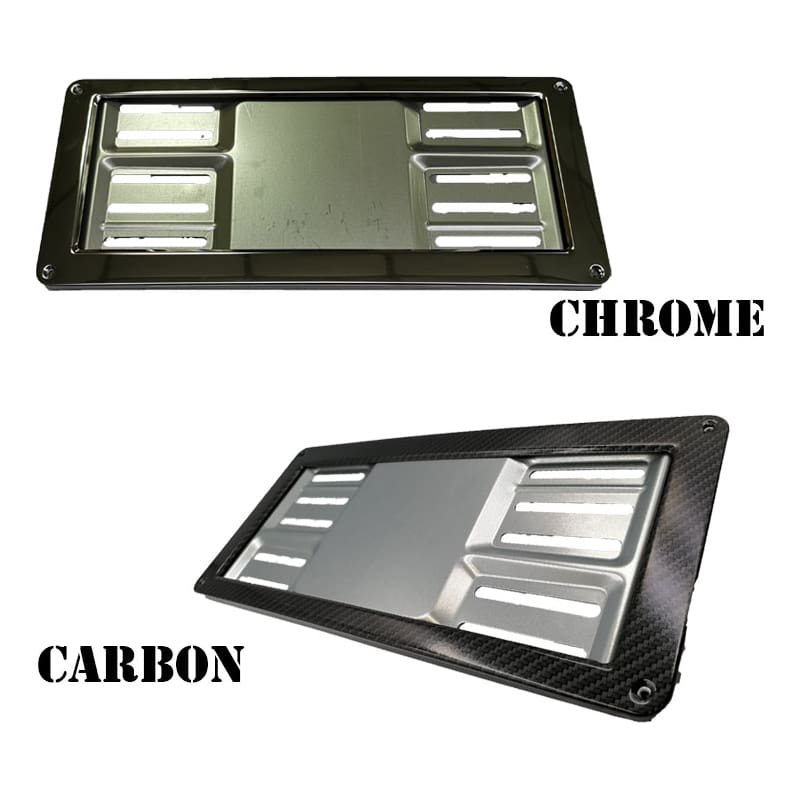 TITANIUM PLATE FRAME HOLDER CHROME / CARBON 160 x 370mm