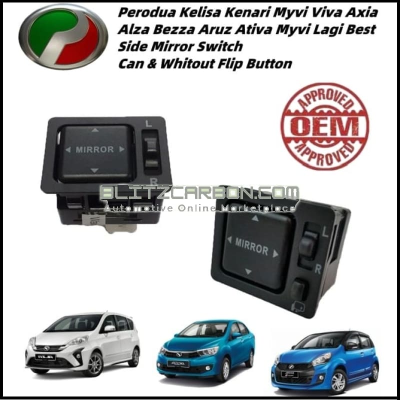 Perodua Kelisa Kenari Myvi Viva Axia Alza Bezza Side Mirror Switch With Flip Button