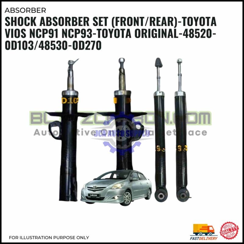 Shock Absorber Set (Rear/Front)-Toyota Vios NCP91 NCP93-Toyota Original-48520-0D103/48530-0D270